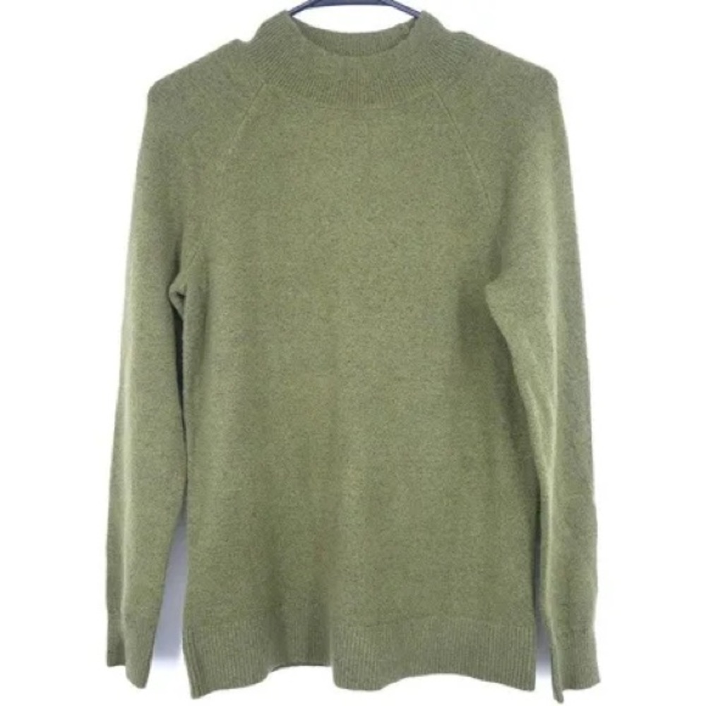 LOFT Mock Neck Sweater Dark Eucalyptus Leaf